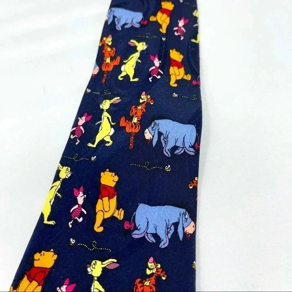Pooh and Friends Navy Silk Tie‎ Made by Disney